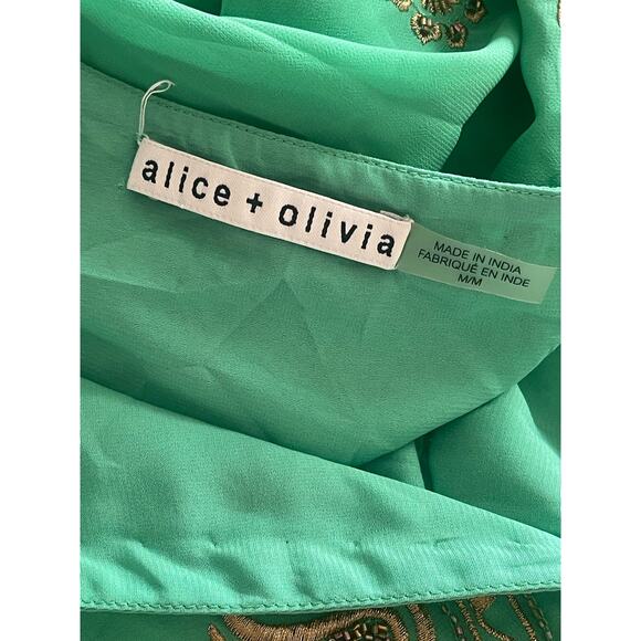 ALICE + OLIVIA Zia Embellished Drop-Shoulder Short Dress - Picture 12 of 13